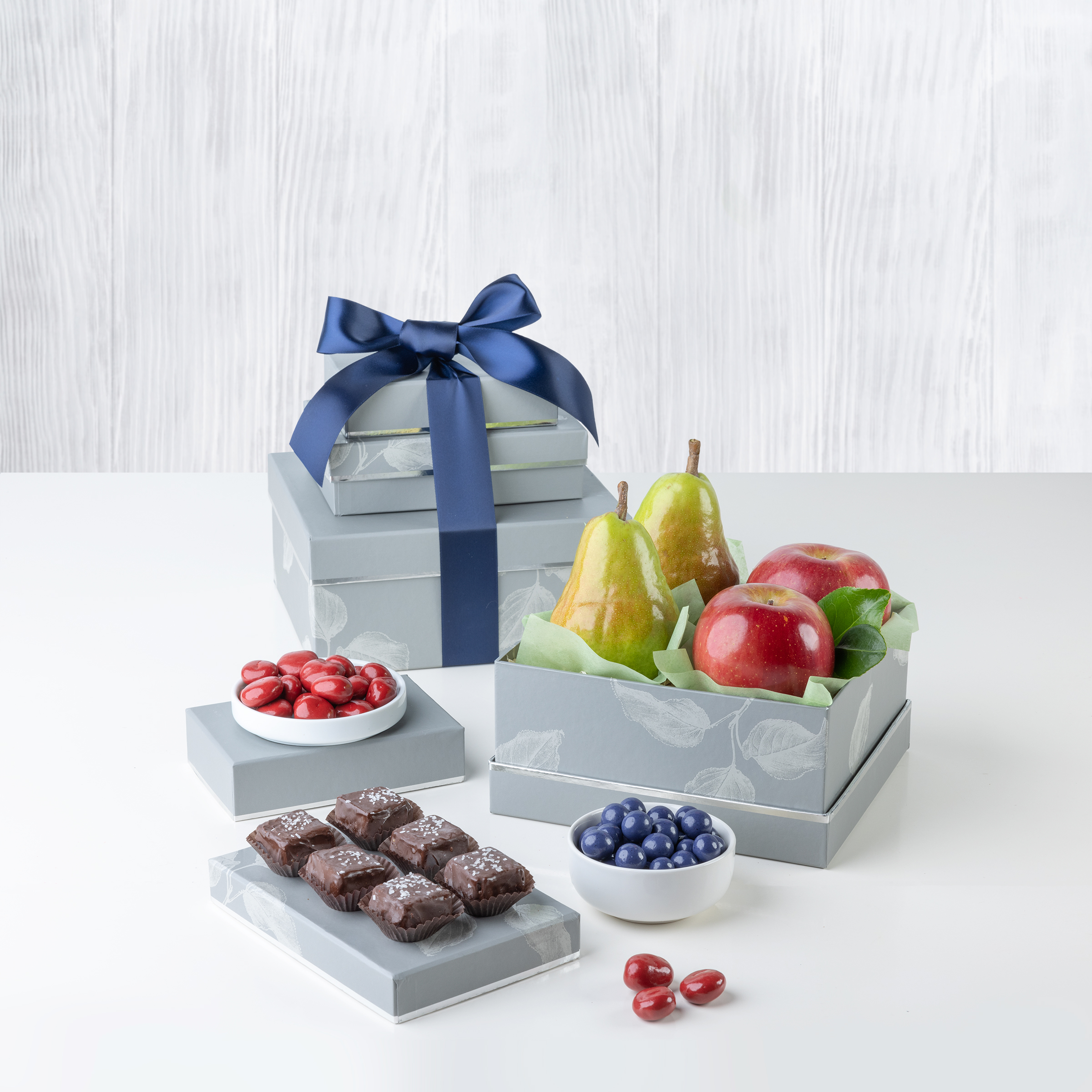 Image of The Fruit Company - 3 Box Silver Sweets Tower