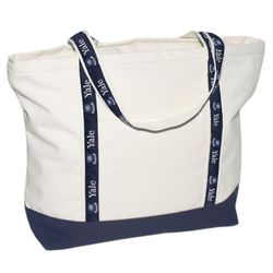 Image of Large Boat Bag - Natural/Navy