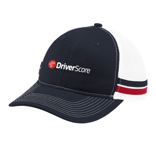 DriverScore Two-Stripe Snapback Trucker Cap image thumbnail