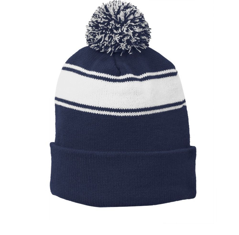 Sport-Tek® Stripe Pom Pom Beanie primary image