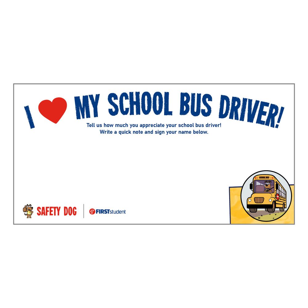Safety Dog Bus Driver Appreciation Wall Cling primary image