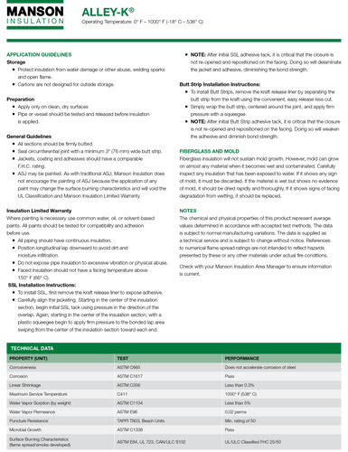 Alley-K Pipe Data Sheet - pack of 25 image thumbnail