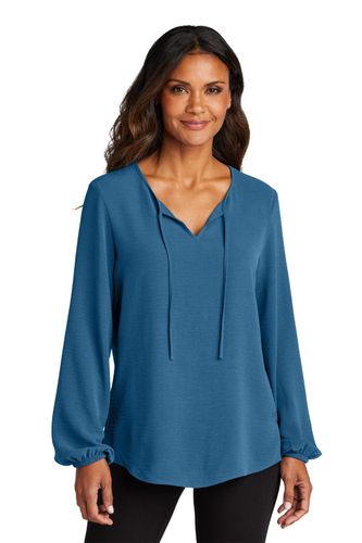 Port Authority Ladies Textured Crepe Blouse LW714 image thumbnail