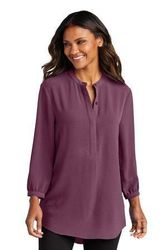 Image of Port Authority Ladies 3/4-Sleeve Textured Crepe Tunic LW713