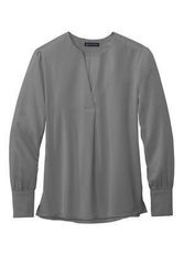 Image of Brooks Brothers Women's Open-Neck Satin Blouse BB18009