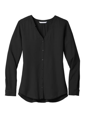 Port Authority Ladies Long Sleeve Button-Front Blouse. LW700 image thumbnail