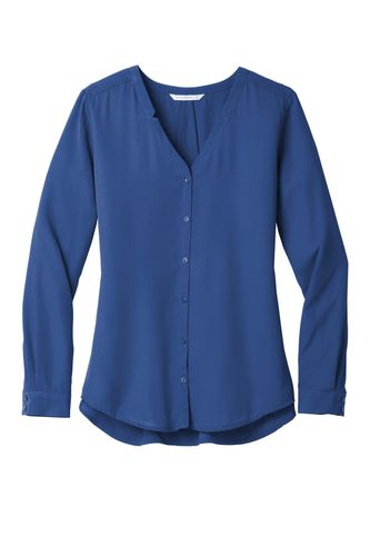 Port Authority Ladies Long Sleeve Button-Front Blouse. LW700 image thumbnail