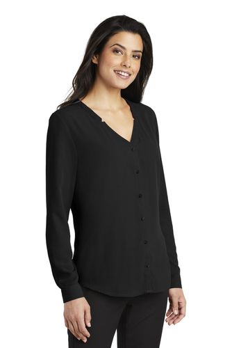 Port Authority Ladies Long Sleeve Button-Front Blouse. LW700 image thumbnail