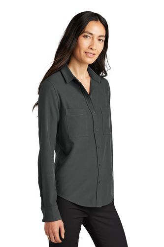 MERCER+METTLE Women's Stretch Crepe Long Sleeve Camp MM2013 image thumbnail
