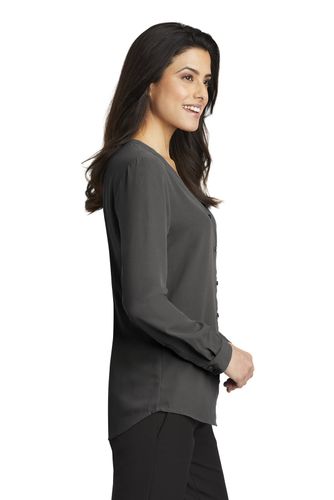 Port Authority Ladies Long Sleeve Button-Front Blouse. LW700 image thumbnail