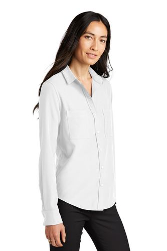 MERCER+METTLE Women's Stretch Crepe Long Sleeve Camp MM2013 image thumbnail