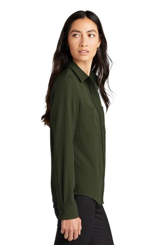 MERCER+METTLE Women's Stretch Crepe Long Sleeve Camp MM2013 image thumbnail