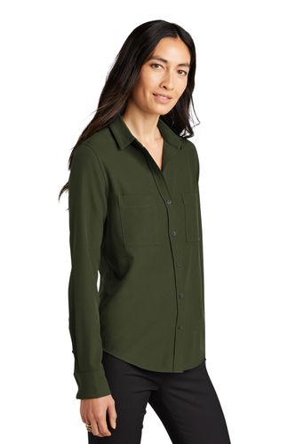 MERCER+METTLE Women's Stretch Crepe Long Sleeve Camp MM2013 image thumbnail