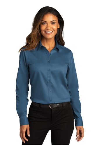 Port Authority Ladies Long Sleeve SuperPro React Twill Shirt. LW808 image thumbnail