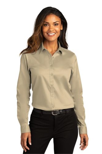 Port Authority Ladies Long Sleeve SuperPro React Twill Shirt. LW808 image thumbnail