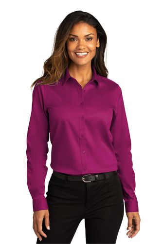 Port Authority Ladies Long Sleeve SuperPro React Twill Shirt. LW808 image thumbnail