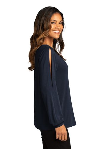 Port Authority Ladies Luxe Knit Jewel Neck Top. LK5600 image thumbnail