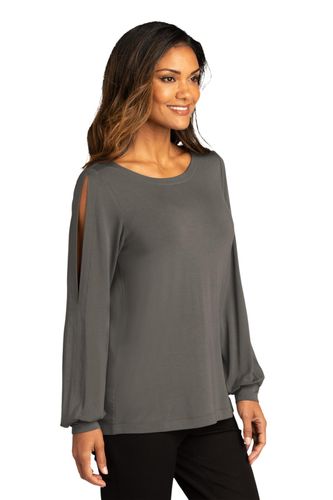 Port Authority Ladies Luxe Knit Jewel Neck Top. LK5600 image thumbnail