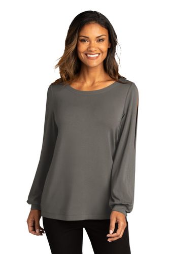 Port Authority Ladies Luxe Knit Jewel Neck Top. LK5600 image thumbnail