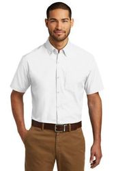Image of Port Authority Short Sleeve Carefree Poplin Shirt. W101