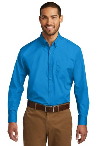 Port Authority Long Sleeve Carefree Poplin Shirt. W100 image thumbnail