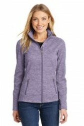 Image of Port Authority® Ladies Digi Stripe Fleece Jacket. L231