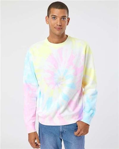 Midweight Tie-Dyed Crewneck Sweatshirt - PRM3500TD image thumbnail