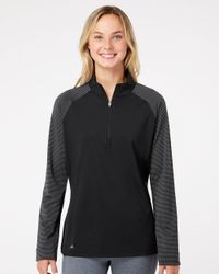 Image of Women's Stripe Block Quarter-Zip Pullover - A521