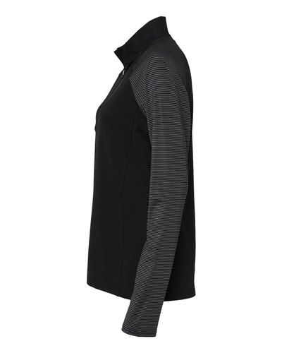 Women's Stripe Block Quarter-Zip Pullover - A521 image thumbnail
