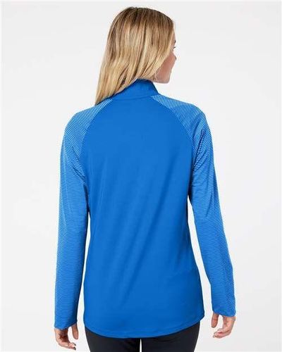 Women's Stripe Block Quarter-Zip Pullover - A521 image thumbnail