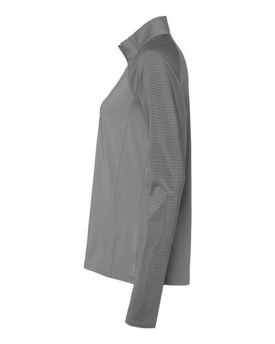 Women's Stripe Block Quarter-Zip Pullover - A521 image thumbnail