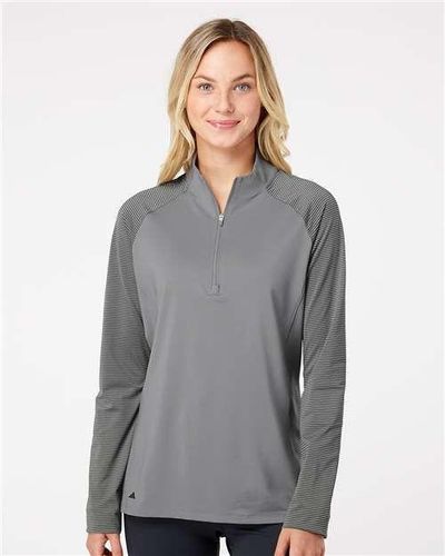 Women's Stripe Block Quarter-Zip Pullover - A521 image thumbnail