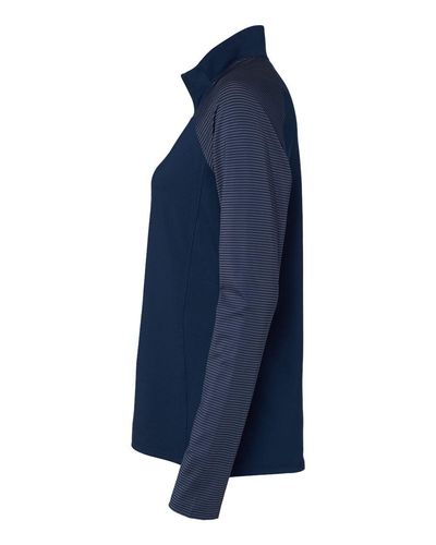 Women's Stripe Block Quarter-Zip Pullover - A521 image thumbnail