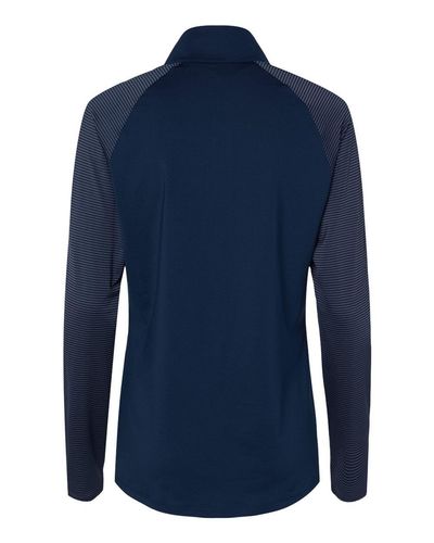 Women's Stripe Block Quarter-Zip Pullover - A521 image thumbnail