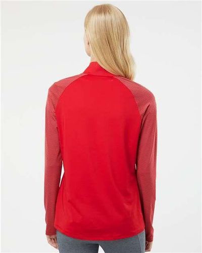 Women's Stripe Block Quarter-Zip Pullover - A521 image thumbnail