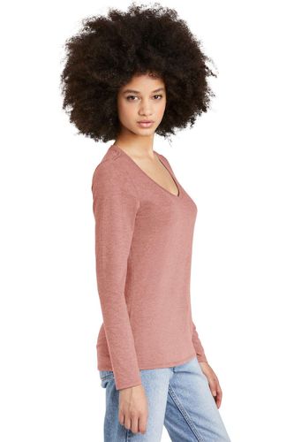 District Women's Perfect Tri Long Sleeve V-Neck Tee DT135 image thumbnail