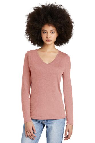 District Women's Perfect Tri Long Sleeve V-Neck Tee DT135 image thumbnail
