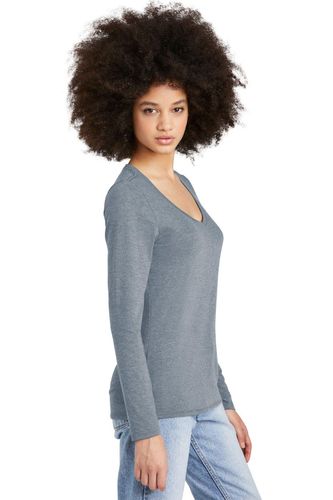 District Women's Perfect Tri Long Sleeve V-Neck Tee DT135 image thumbnail