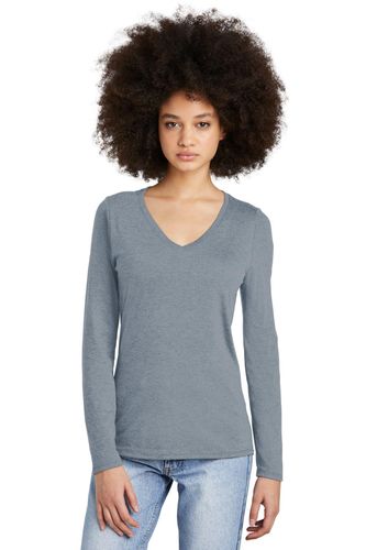 District Women's Perfect Tri Long Sleeve V-Neck Tee DT135 image thumbnail