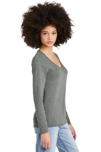 District Women's Perfect Tri Long Sleeve V-Neck Tee DT135 image thumbnail