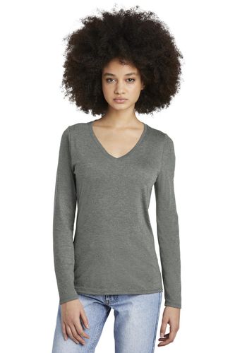 District Women's Perfect Tri Long Sleeve V-Neck Tee DT135 image thumbnail