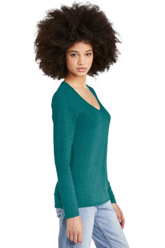 District Women's Perfect Tri Long Sleeve V-Neck Tee DT135 image thumbnail