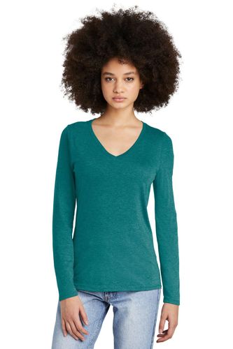 District Women's Perfect Tri Long Sleeve V-Neck Tee DT135 image thumbnail