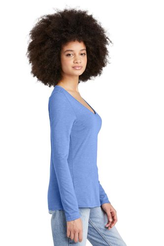 District Women's Perfect Tri Long Sleeve V-Neck Tee DT135 image thumbnail