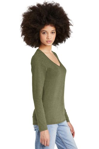 District Women's Perfect Tri Long Sleeve V-Neck Tee DT135 image thumbnail