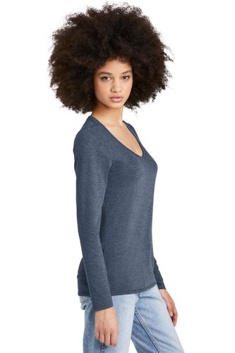 District Women's Perfect Tri Long Sleeve V-Neck Tee DT135 image thumbnail