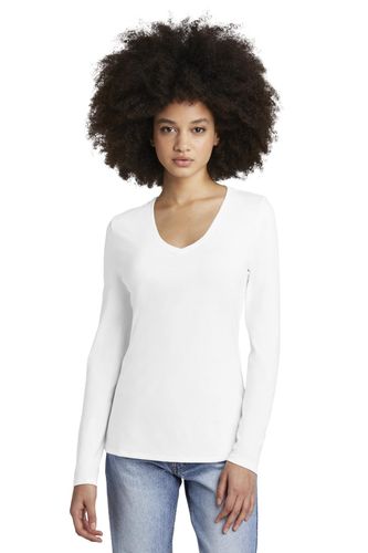 District Women's Perfect Tri Long Sleeve V-Neck Tee DT135 image thumbnail