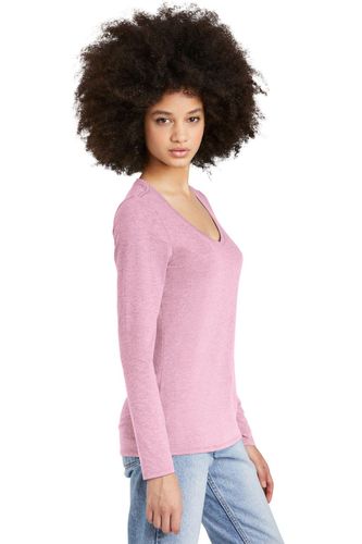 District Women's Perfect Tri Long Sleeve V-Neck Tee DT135 image thumbnail