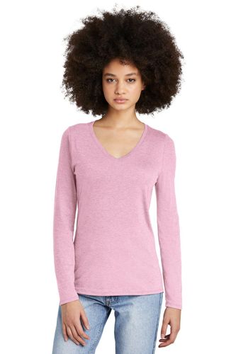 District Women's Perfect Tri Long Sleeve V-Neck Tee DT135 image thumbnail