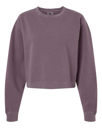 Women's Garment-Dyed Mid-Length Crewneck Sweatshirt - 1566L image thumbnail